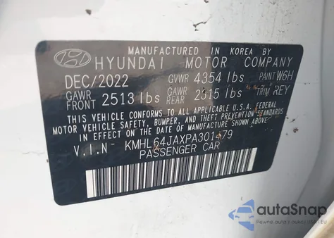 2023 Hyundai Sonata Sel from USA, damaged, VIN KMHL64JAXPA301479